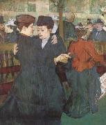 Henri De Toulouse-Lautrec Two Women Dancing at the Moulin Rouge (mk09) oil on canvas